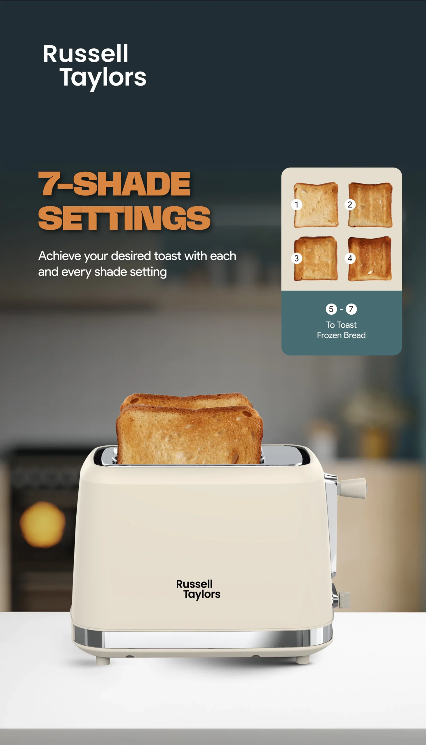 Russell Taylors Retro Toaster RT-10, ๐ณ ๐ฆ๐ต๐ฎ๐ฑ๐ฒ ๐ฆ๐ฒ๐๐๐ถ๐ป๐ด๐, 2 Years Warranty