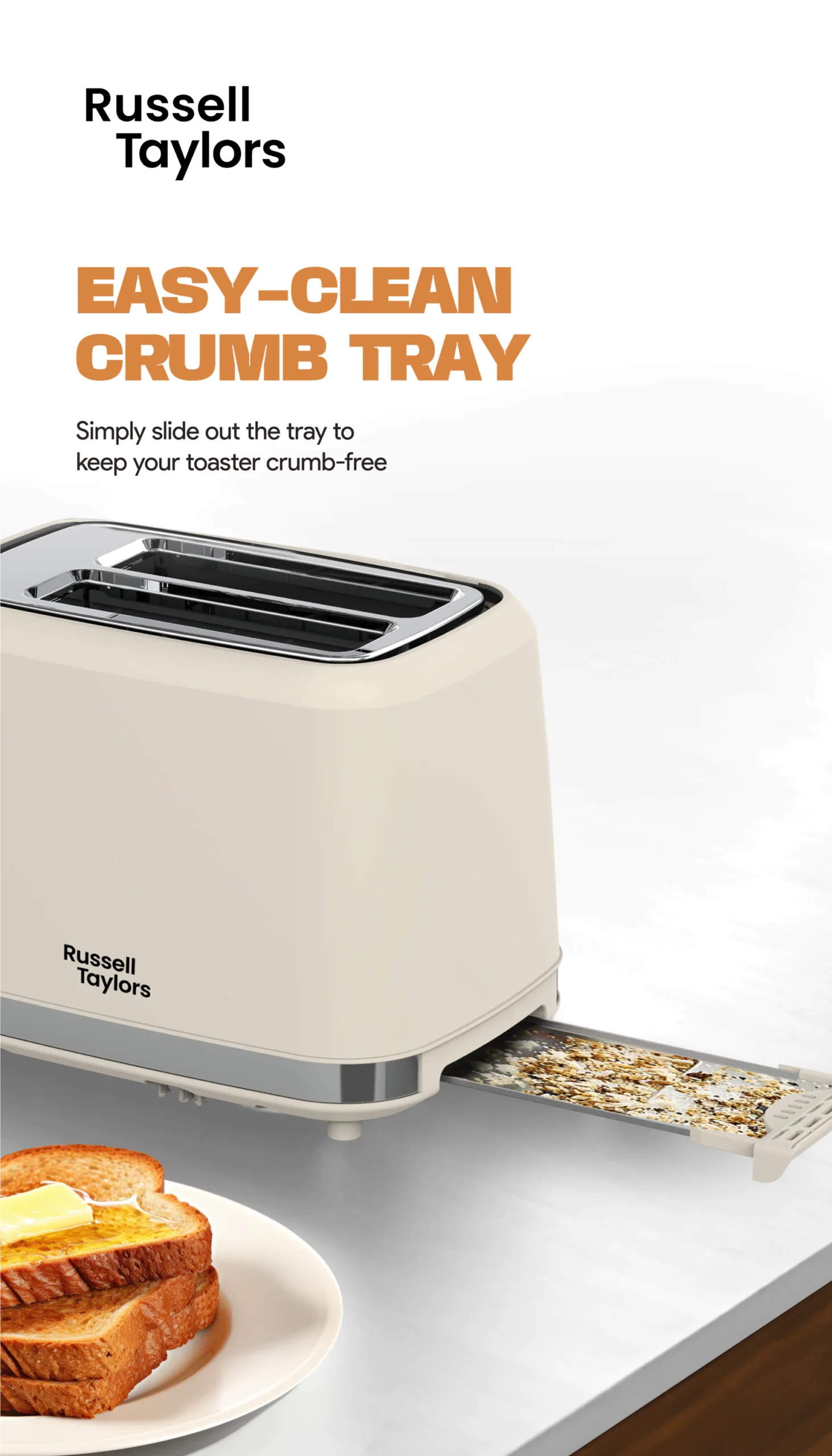 Russell Taylors Retro Toaster RT-10, ๐ณ ๐ฆ๐ต๐ฎ๐ฑ๐ฒ ๐ฆ๐ฒ๐๐๐ถ๐ป๐ด๐, 2 Years Warranty