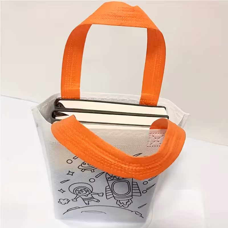 24pcs DIY Graffiti Canvas Gift Bags - Reusable Non-Woven Mini Tote with 12 Carnival Animal Designs, Dual Handles for Shopping, Storage & Party Favors (Green & Red), Festive Accessories, Vibrant Prints, Lightweight Construction, Event Organizers