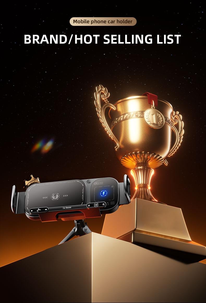 Wireless Charging Phone Holder Car Mount for Folding Screen/Universal Smartphone