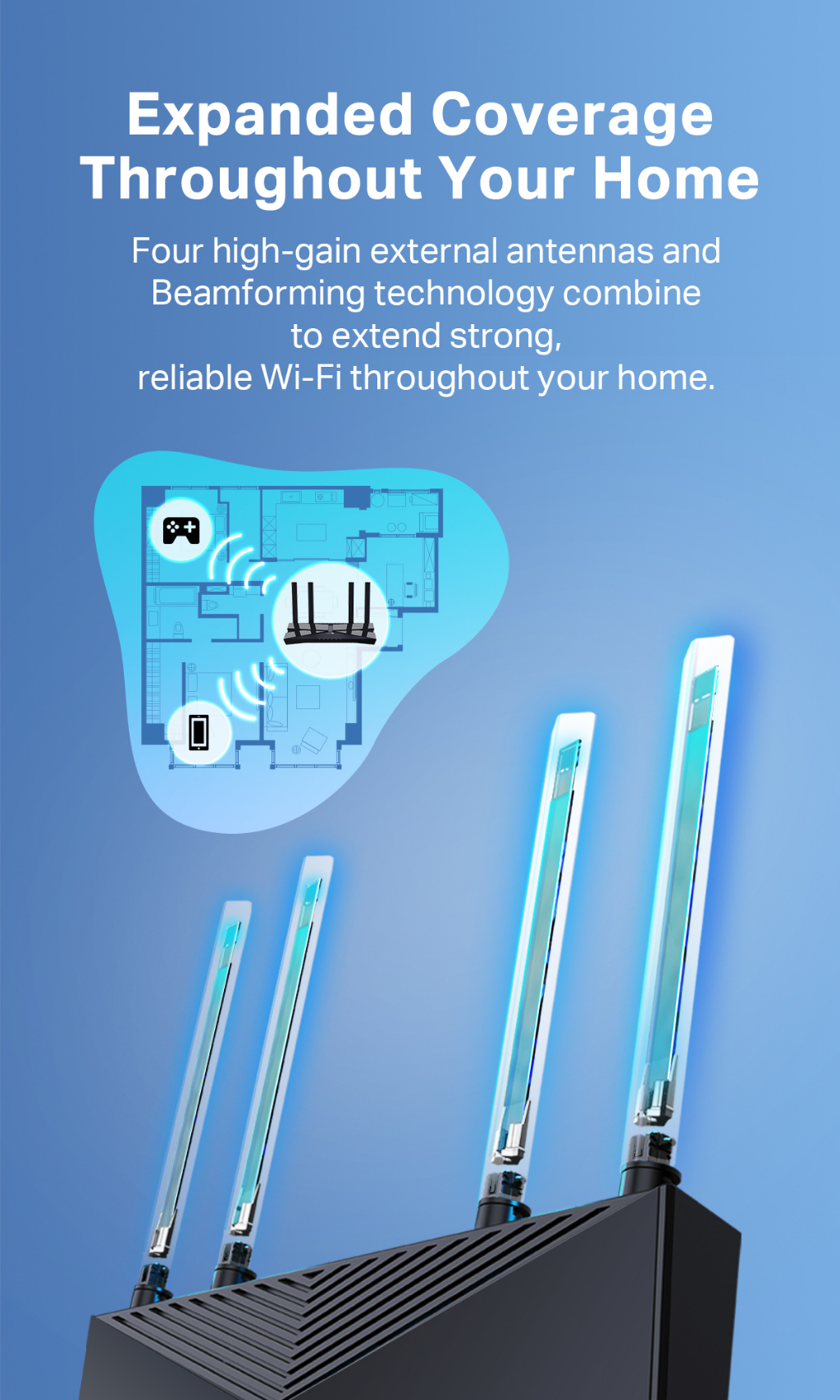 TP-Link Archer AX53 Wifi 6 Router Dual Band Gigabit AX3000 High Power Wireless Router With Homecare AX12/AX23 Onemesh